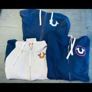 True Religion 3 BUDDHA & LOGO ZIP HOODIES